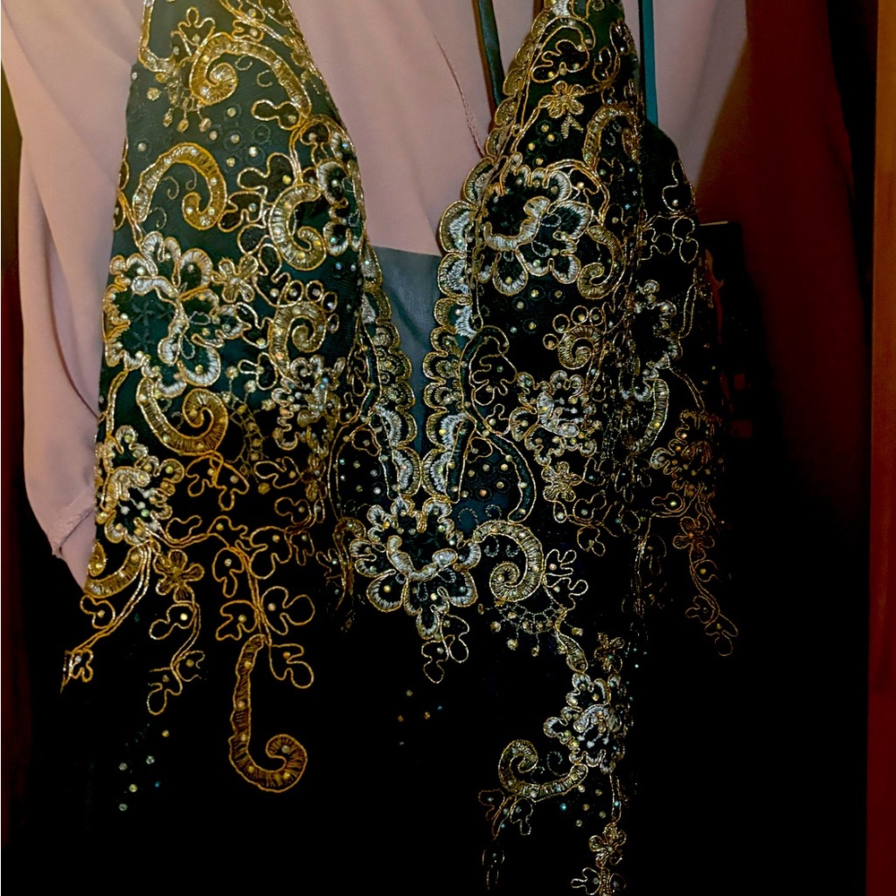 New forest green prom dress
